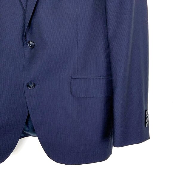 Peter Millar Men's Navy Blue Blazer Long Sleeve Classic 100% Wool Sz 42R - Picture 7 of 16